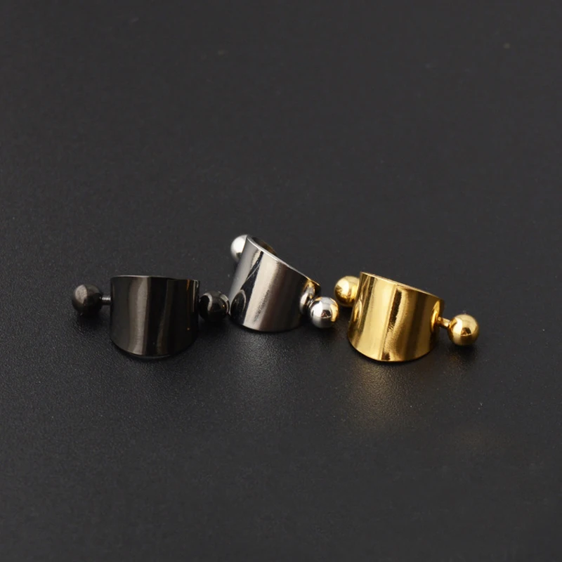 16G Stainless Steel Ear Piercing Horseshoe Shield Cuff Ear Helix Cartilage Cuff Ring Earrings Body Jewelry Piercing
