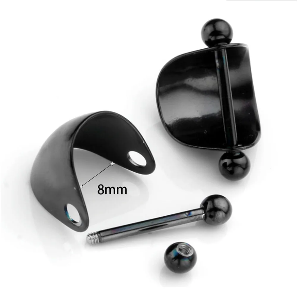 16G Stainless Steel Ear Piercing Horseshoe Shield Cuff Ear Helix Cartilage Cuff Ring Earrings Body Jewelry Piercing