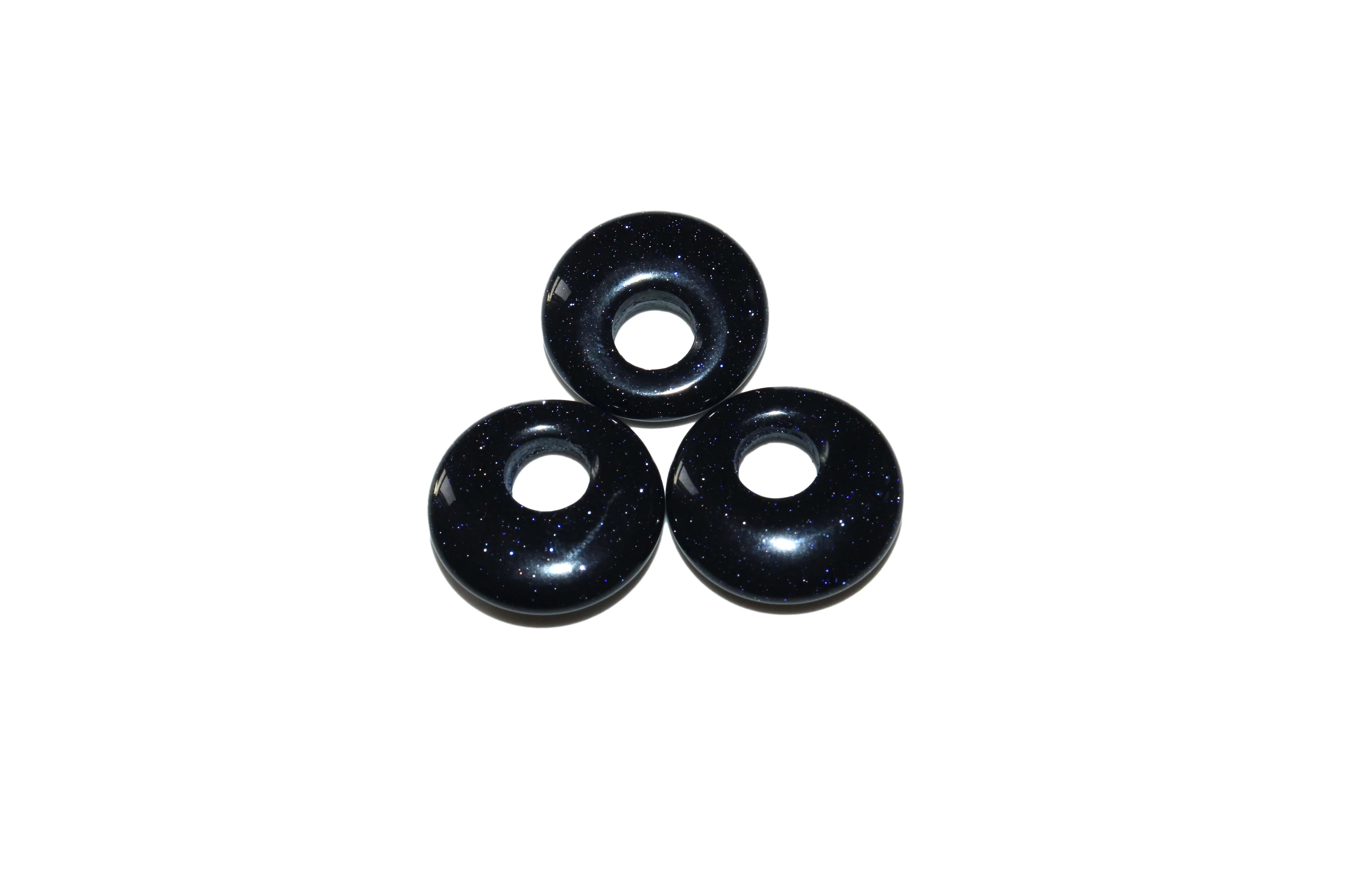 5pcs/lot 18mm Natural Turquoises Agates Jades Crystal Stone Donut Charm Pendant Beads For Jewelry Making DIY Necklace Earrings