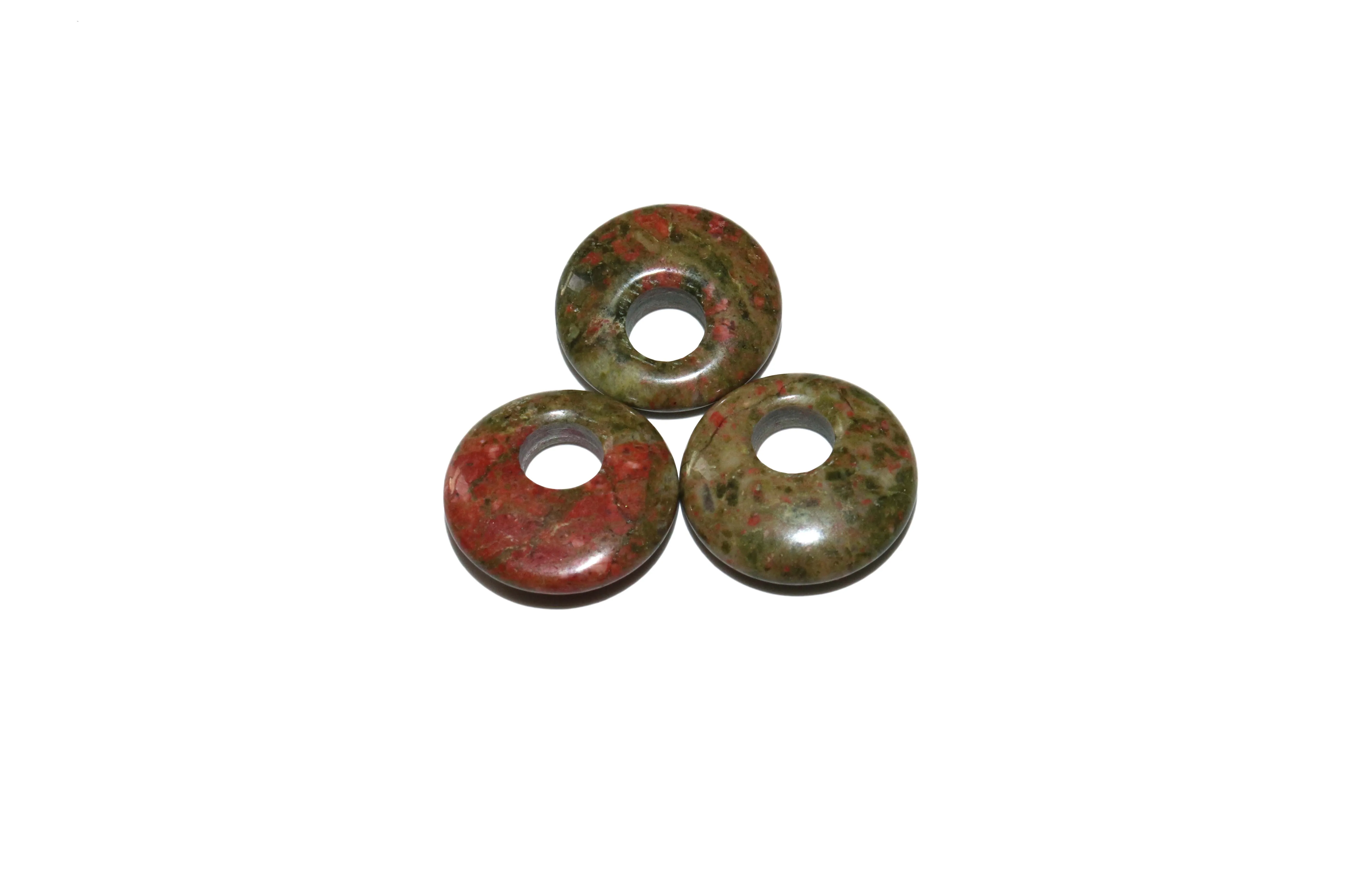 5pcs/lot 18mm Natural Turquoises Agates Jades Crystal Stone Donut Charm Pendant Beads For Jewelry Making DIY Necklace Earrings