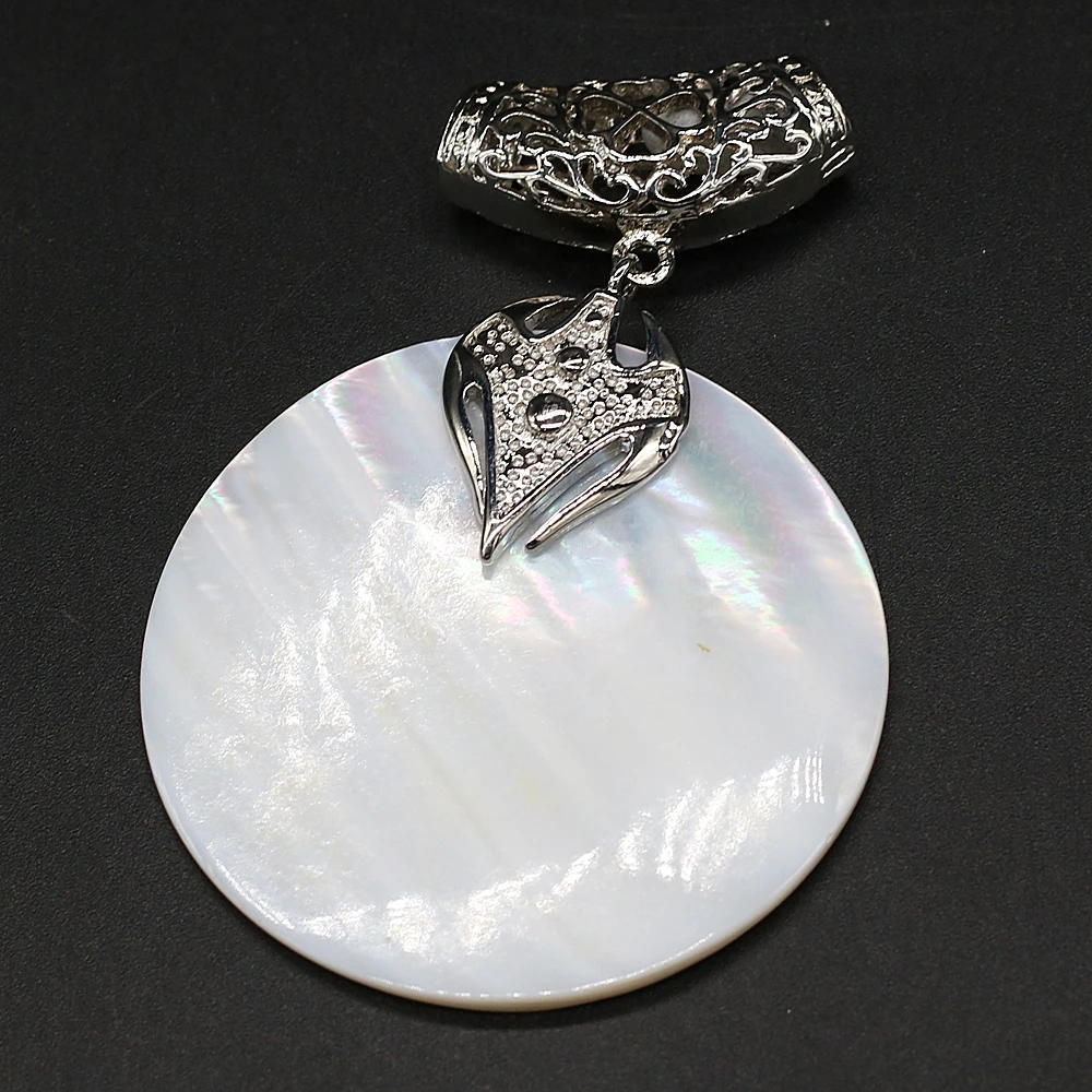 Natural Mother of Pearl Shell Round Pendant Exquisite Handmade Crafts Making Necklace Bracelet Accessories Jewelry For Women