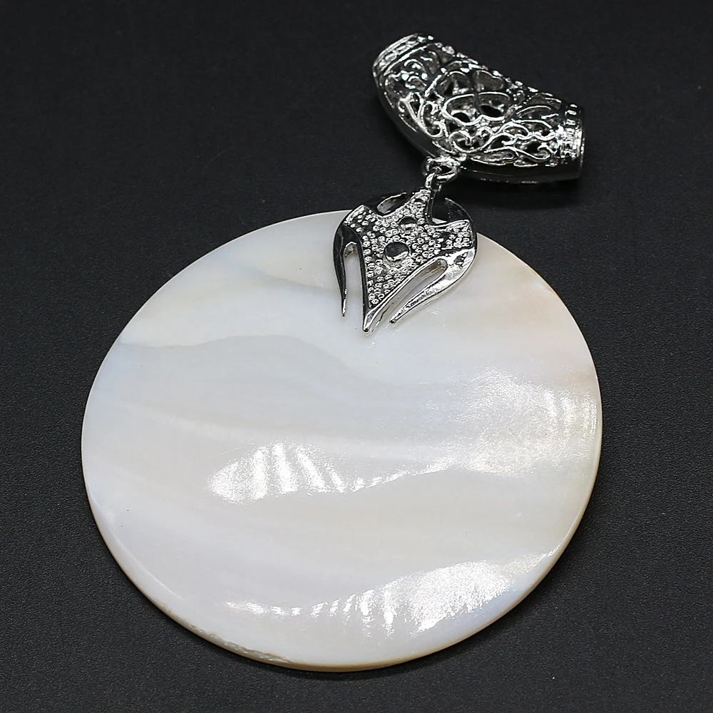 Natural Mother of Pearl Shell Round Pendant Exquisite Handmade Crafts Making Necklace Bracelet Accessories Jewelry For Women