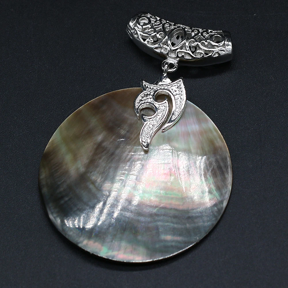 Natural Mother of Pearl Shell Round Pendant Exquisite Handmade Crafts Making Necklace Bracelet Accessories Jewelry For Women