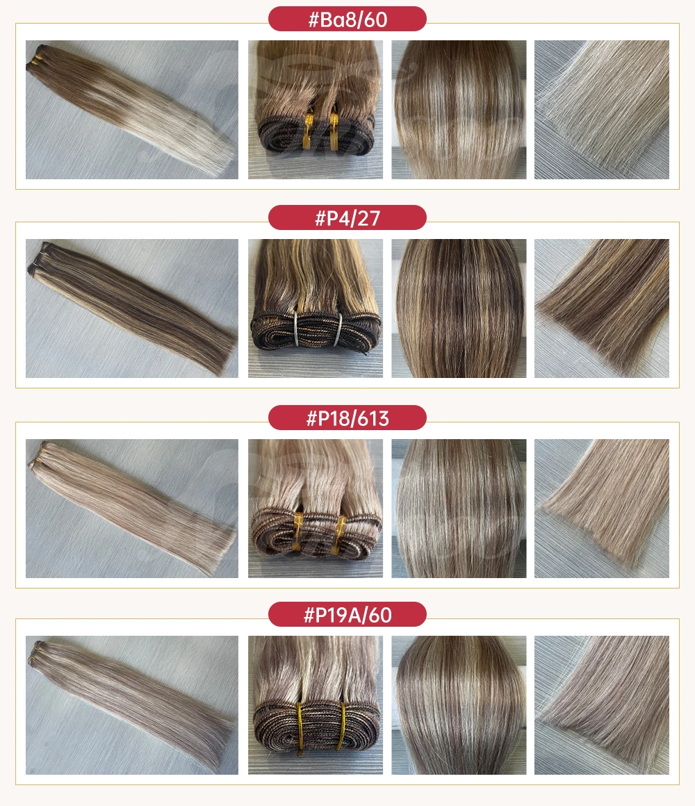 Moresoo Human Hair Bundles Wefts Sew in Blonde Black Ombre 100G/Set Remy Brazilian Straight Hair Bundles Invisible Extensions