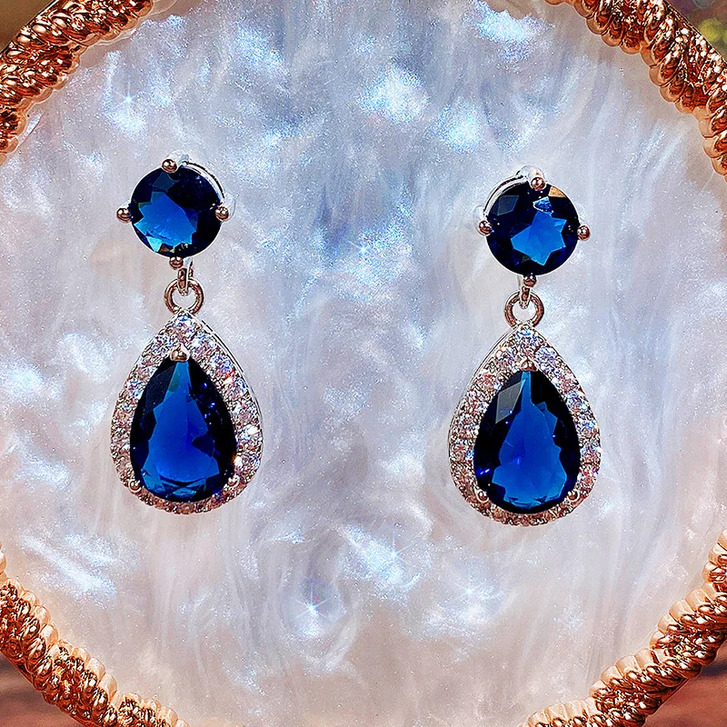 CAOSHI Luxury Female Dangle Earrings Bright Crystal Zirconia Stone 5 Colors Available Noble Women Party Accessories Jewelry Gift