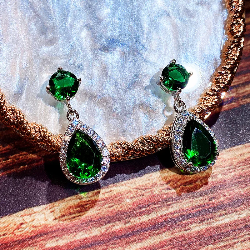 CAOSHI Luxury Female Dangle Earrings Bright Crystal Zirconia Stone 5 Colors Available Noble Women Party Accessories Jewelry Gift