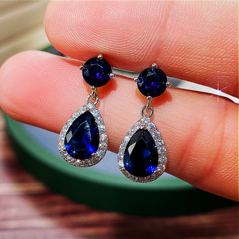 CAOSHI Luxury Female Dangle Earrings Bright Crystal Zirconia Stone 5 Colors Available Noble Women Party Accessories Jewelry Gift