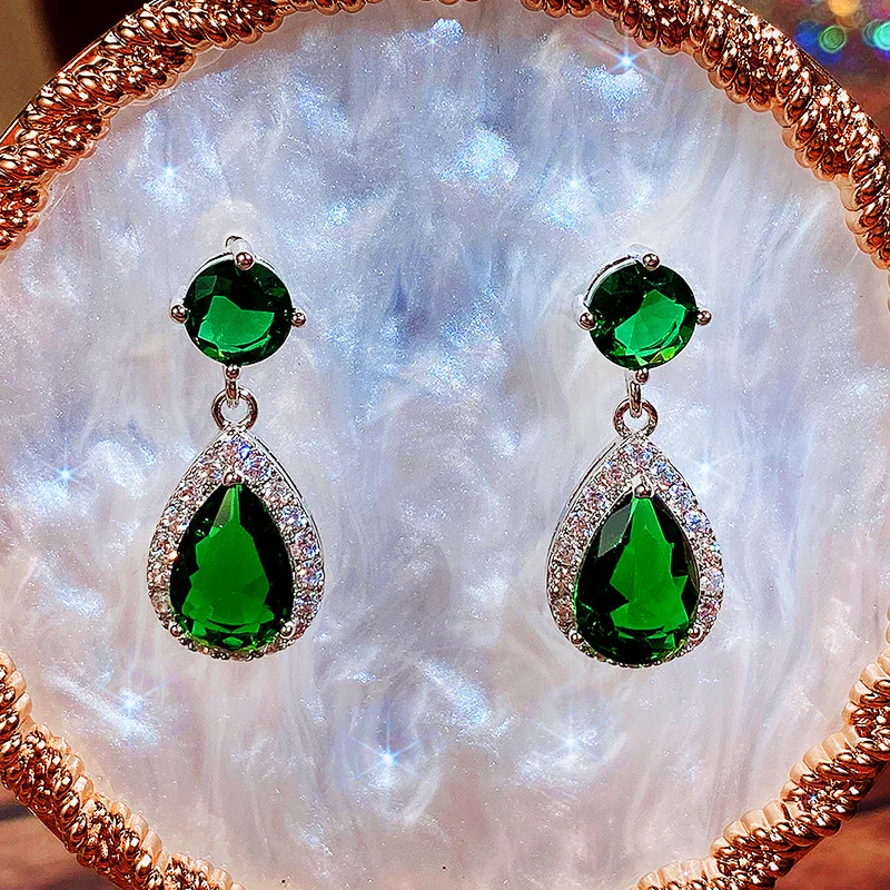 CAOSHI Luxury Female Dangle Earrings Bright Crystal Zirconia Stone 5 Colors Available Noble Women Party Accessories Jewelry Gift