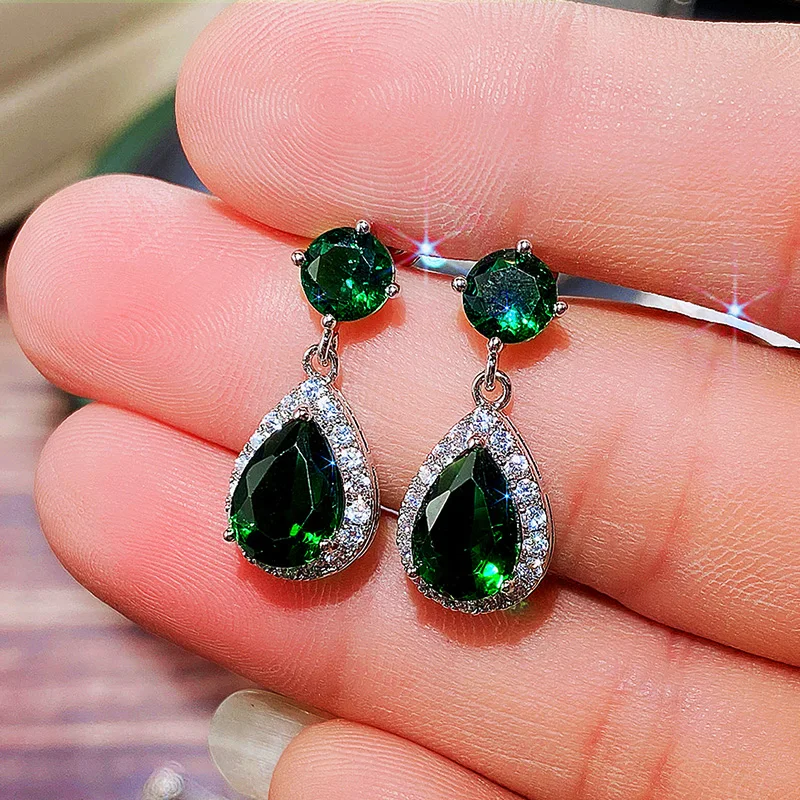 CAOSHI Luxury Female Dangle Earrings Bright Crystal Zirconia Stone 5 Colors Available Noble Women Party Accessories Jewelry Gift
