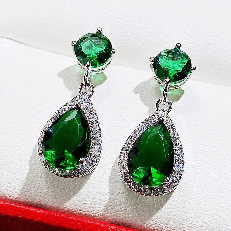 CAOSHI Luxury Female Dangle Earrings Bright Crystal Zirconia Stone 5 Colors Available Noble Women Party Accessories Jewelry Gift