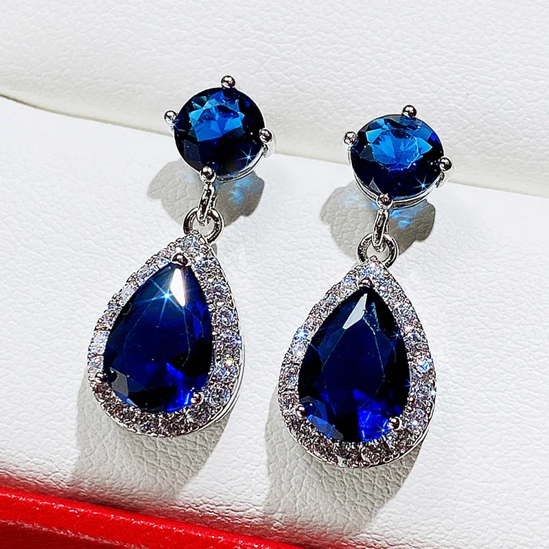 CAOSHI Luxury Female Dangle Earrings Bright Crystal Zirconia Stone 5 Colors Available Noble Women Party Accessories Jewelry Gift