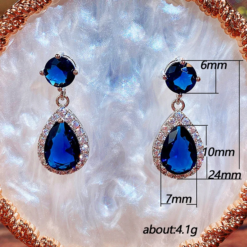 CAOSHI Luxury Female Dangle Earrings Bright Crystal Zirconia Stone 5 Colors Available Noble Women Party Accessories Jewelry Gift