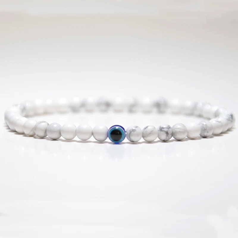 Minimalist Evil Eye Bracelet Men Female Charm 4mm Natural Stone Braslet Tiger Eyes Braclet For Male Yoga Jewelry Pulsera Hombre