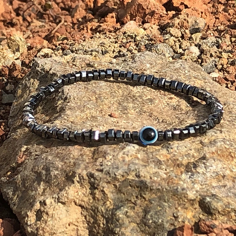 Minimalist Evil Eye Bracelet Men Female Charm 4mm Natural Stone Braslet Tiger Eyes Braclet For Male Yoga Jewelry Pulsera Hombre