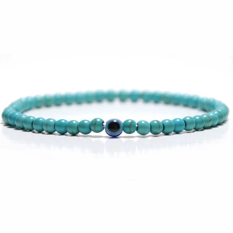 Minimalist Evil Eye Bracelet Men Female Charm 4mm Natural Stone Braslet Tiger Eyes Braclet For Male Yoga Jewelry Pulsera Hombre