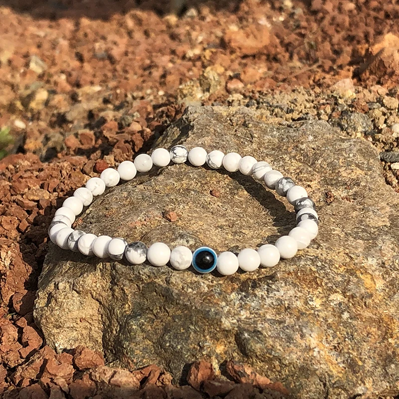 Minimalist Evil Eye Bracelet Men Female Charm 4mm Natural Stone Braslet Tiger Eyes Braclet For Male Yoga Jewelry Pulsera Hombre