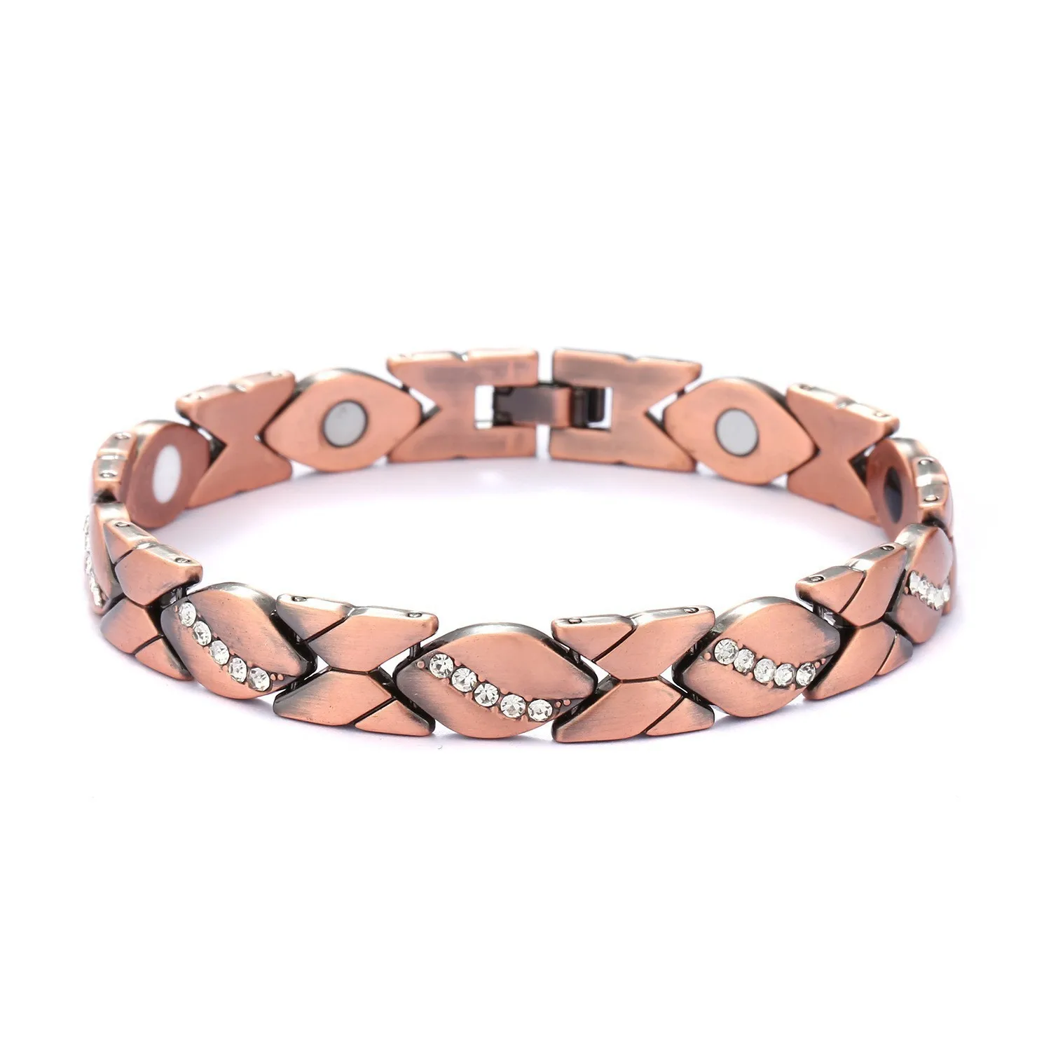 Retro Copper Color Magnetic Bracelet Men's Arthritis Pain Relief Adjustable Bio-Energy Blood Pressure Bracelet Healthy Jewelry
