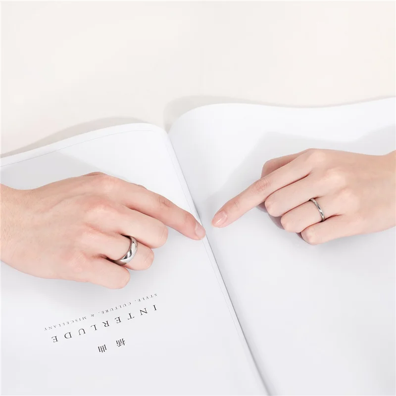 4mm Brand Silver Color Titanium Women's Rings Male Wedding Band Polished Engagement Ring Female Jewelry Never fade Size 3 -15