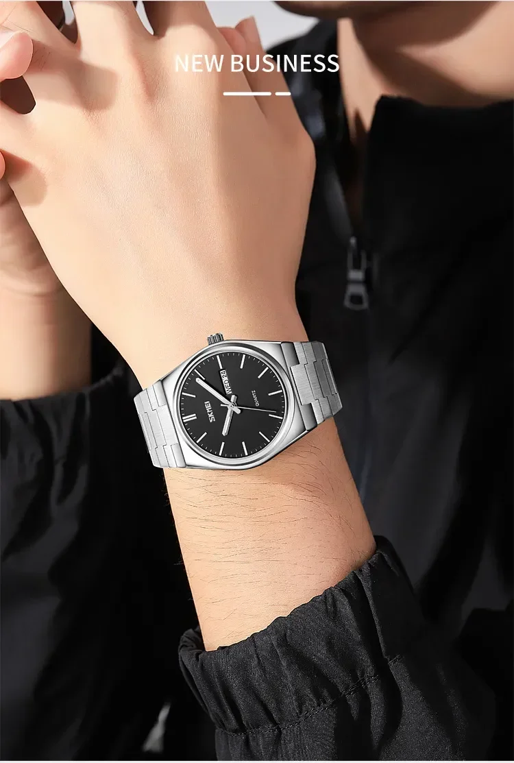 SKMEI 9288 Man reloj hombre Casual Quartz Clock Male Full Steel Time Week Sports Watch Mens Waterproof Business Wristwatches