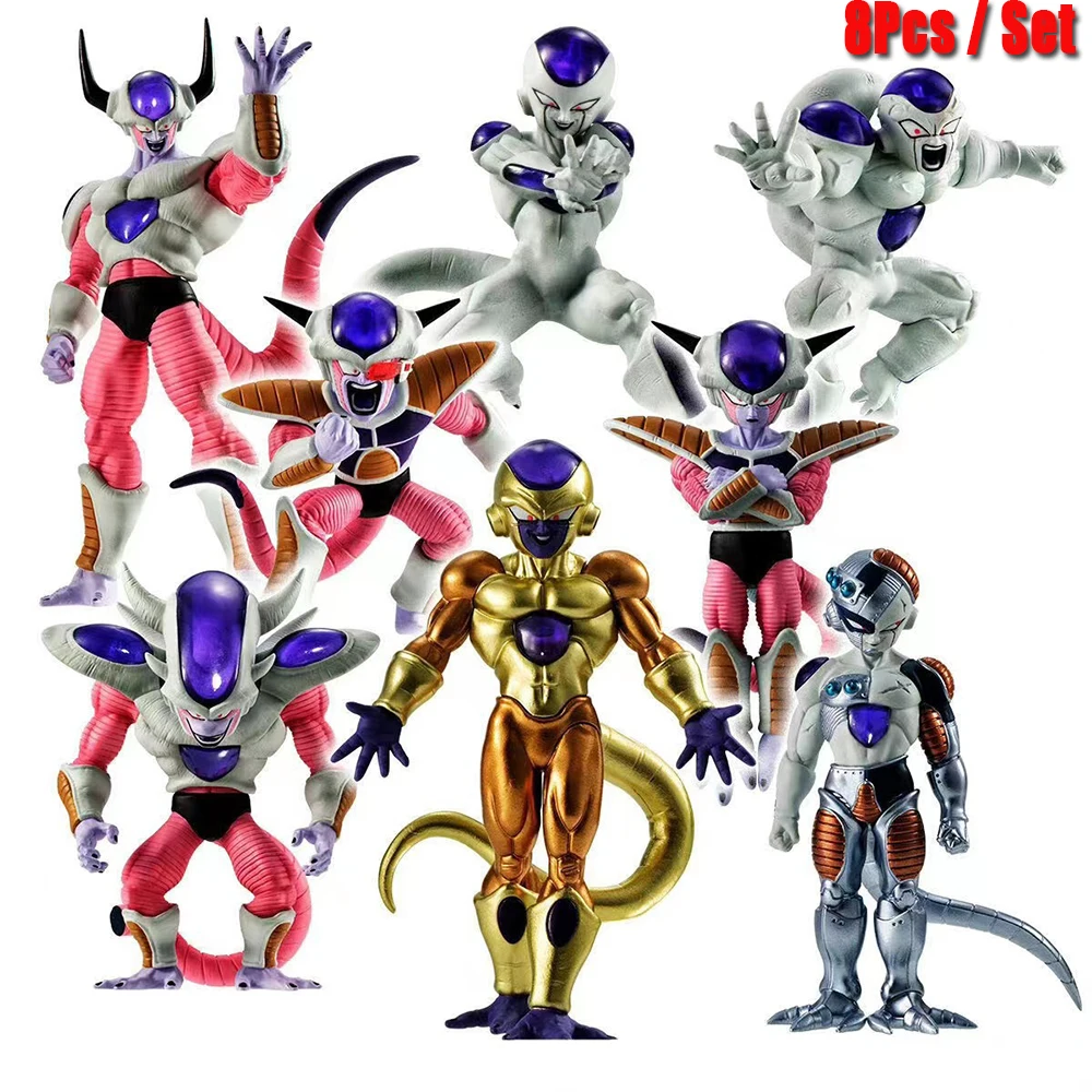 Hot 8pcs Dragon Ball Z Frieza Freezer Anime Figures Figurine Pvc Statue Model Doll Collection Decoration toys