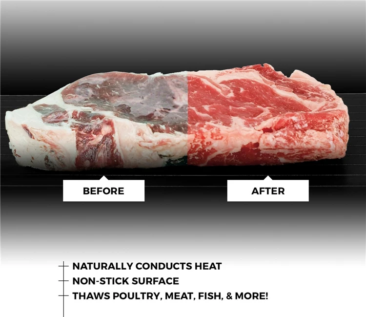 Fast Defrosting Tray Aluminium Alloy Thaw Food Defrosting Tray Frozen Meat Fish Food Tray With Brush Meat Tools