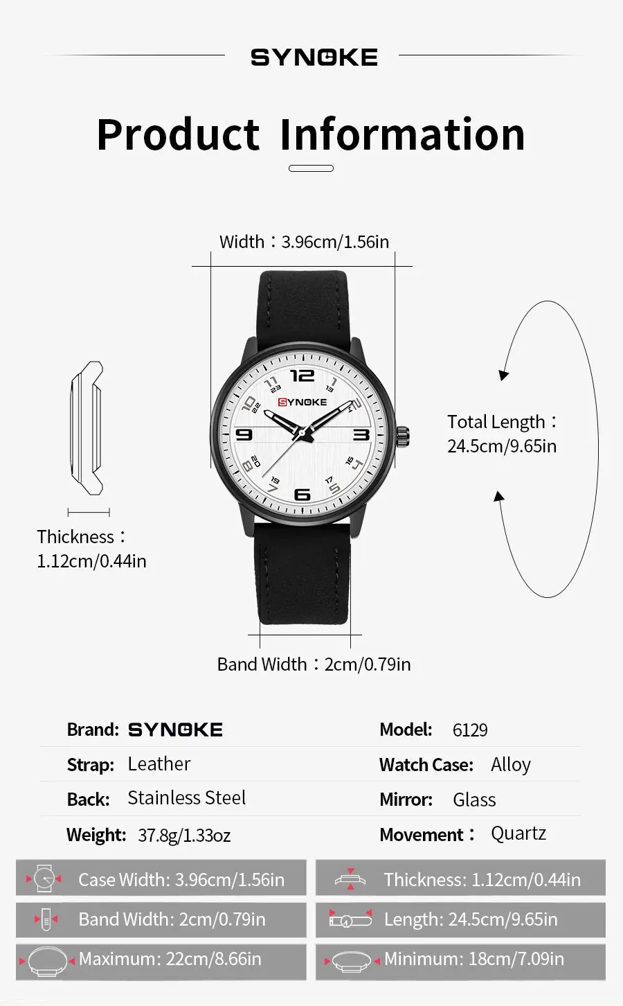 SYNOKE Men Quartz Watch Fashion Simple Business Belt Retro Watch For Men Watch Student Wristwatch Sports Non Mechanical