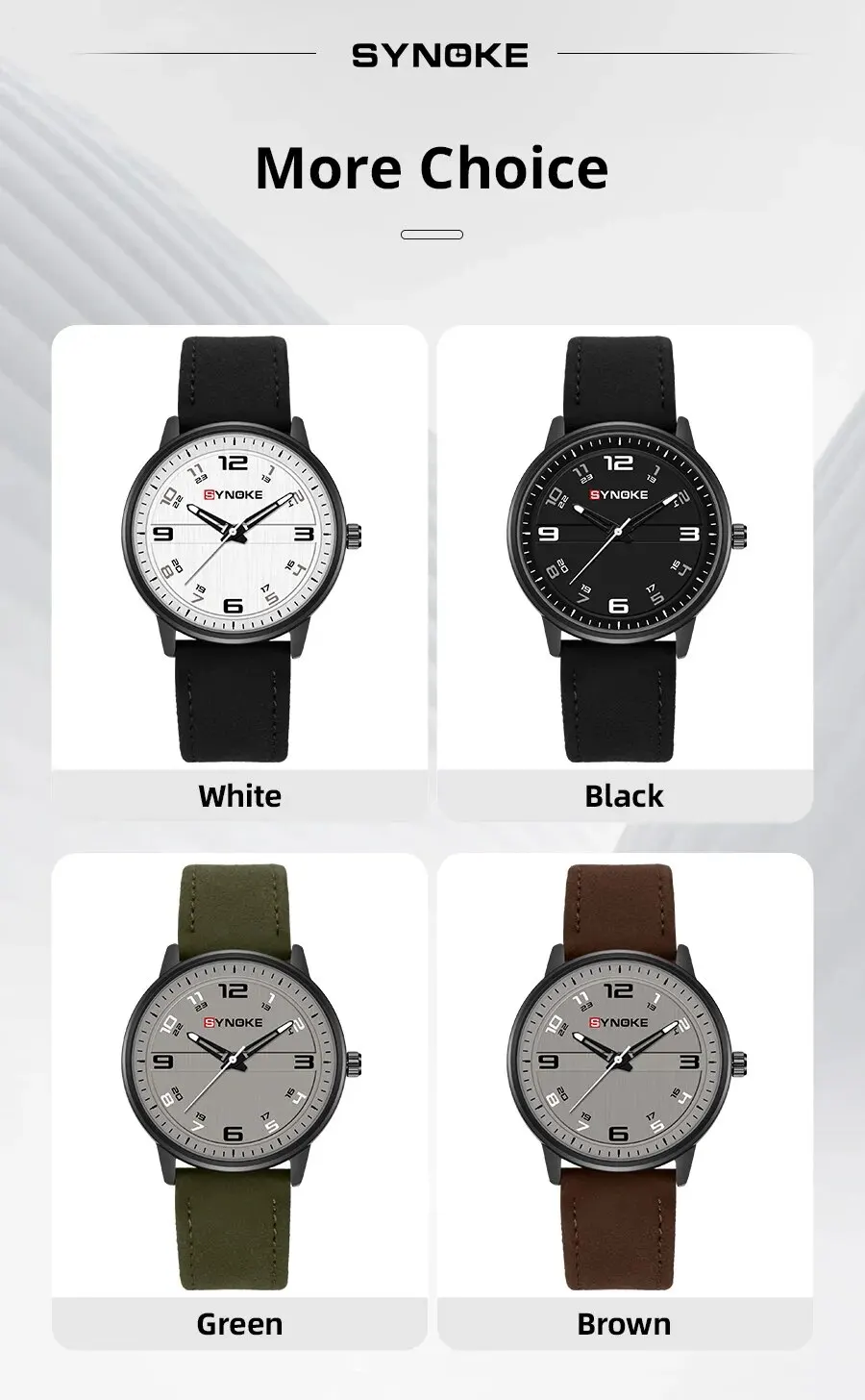 SYNOKE Men Quartz Watch Fashion Simple Business Belt Retro Watch For Men Watch Student Wristwatch Sports Non Mechanical