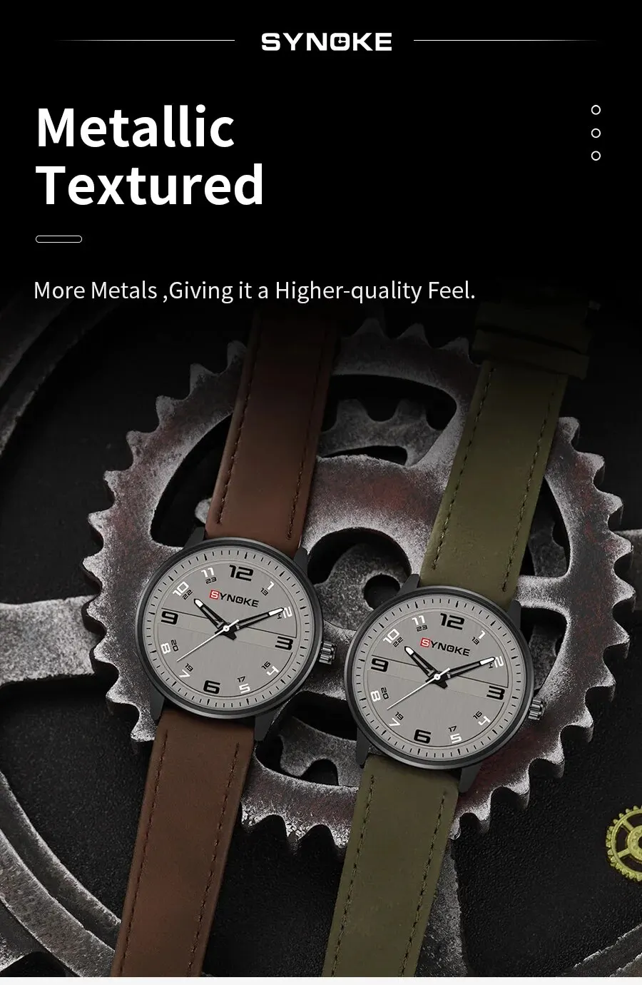 SYNOKE Men Quartz Watch Fashion Simple Business Belt Retro Watch For Men Watch Student Wristwatch Sports Non Mechanical