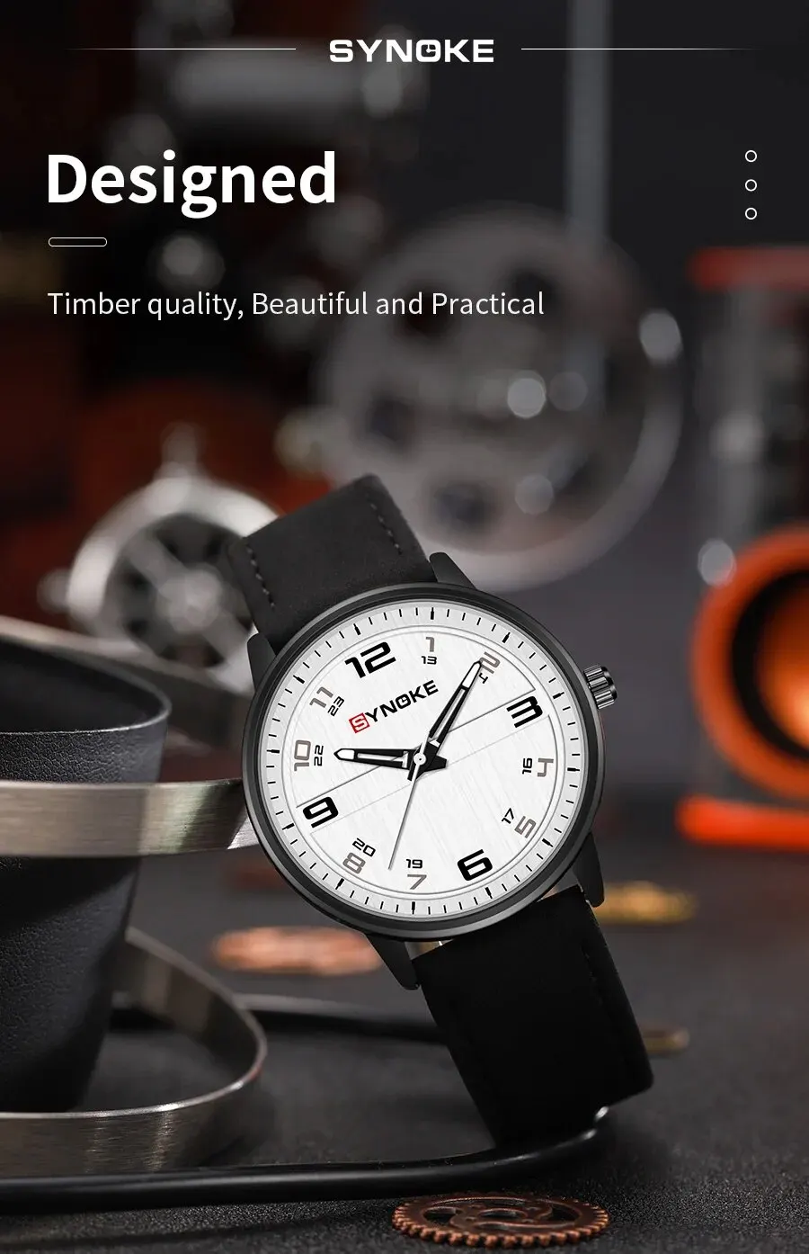 SYNOKE Men Quartz Watch Fashion Simple Business Belt Retro Watch For Men Watch Student Wristwatch Sports Non Mechanical