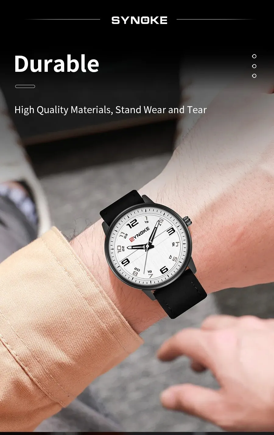 SYNOKE Men Quartz Watch Fashion Simple Business Belt Retro Watch For Men Watch Student Wristwatch Sports Non Mechanical