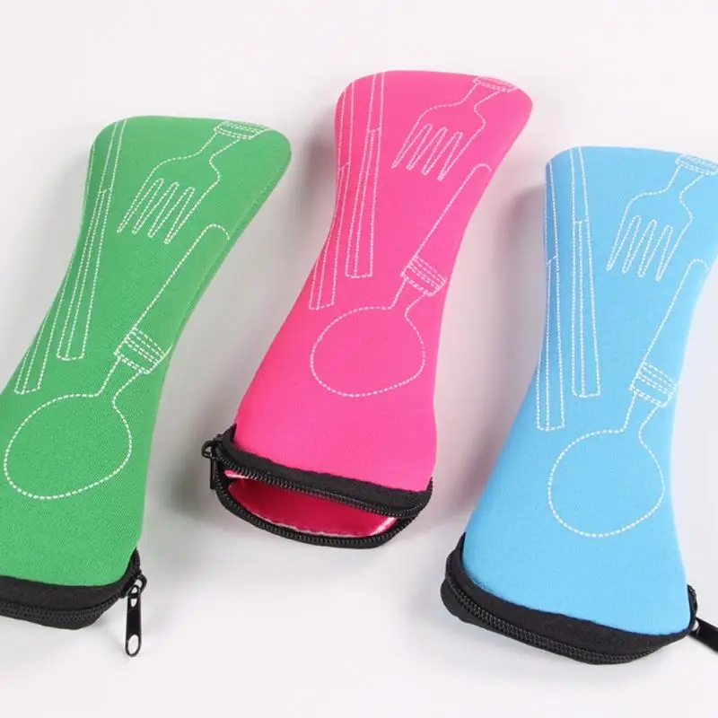 1PC Portable Cutlery Bag Cutlery Bag Cutlery Bag Travel Packaging Storage Box Cutlery Picnic Fork Spoon Bag