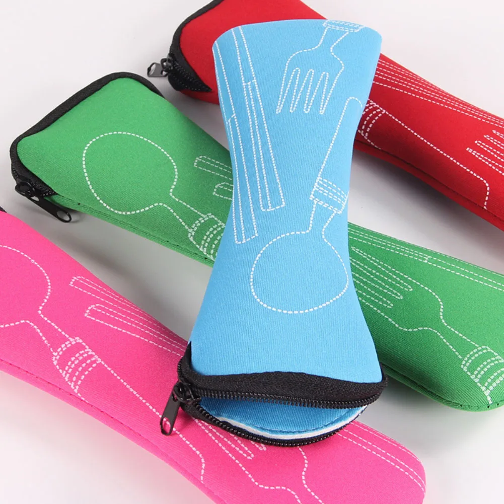 1PC Portable Cutlery Bag Cutlery Bag Cutlery Bag Travel Packaging Storage Box Cutlery Picnic Fork Spoon Bag