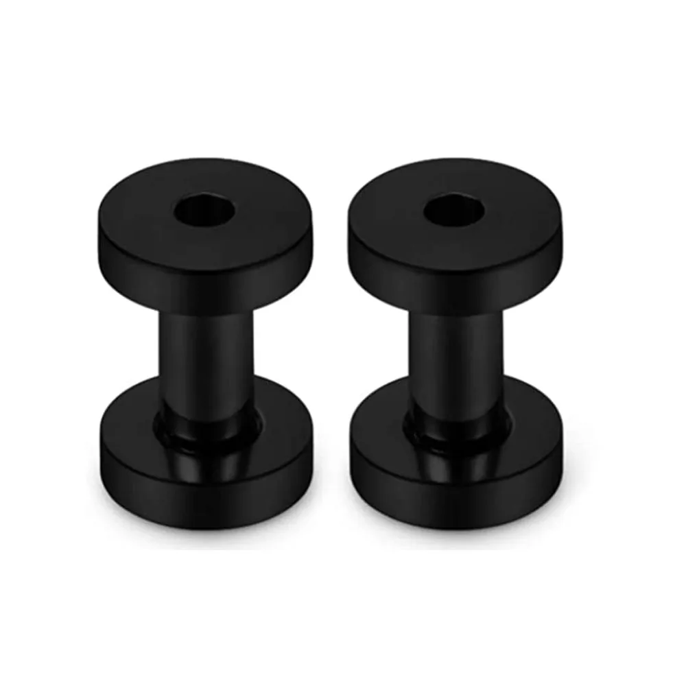 Screw Fit Ear Gauges Surgical Steel Tunnel Expander Earrings Earlobe Plugs Stretching Body Piercing Jewelry Set for Women Men