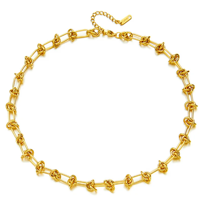 PANGJERY 316L Stainless Steel Entangled Lines Necklace For Women Classic Hip Hop Clavicle Chain Party Jewelry Gifts Wholesale