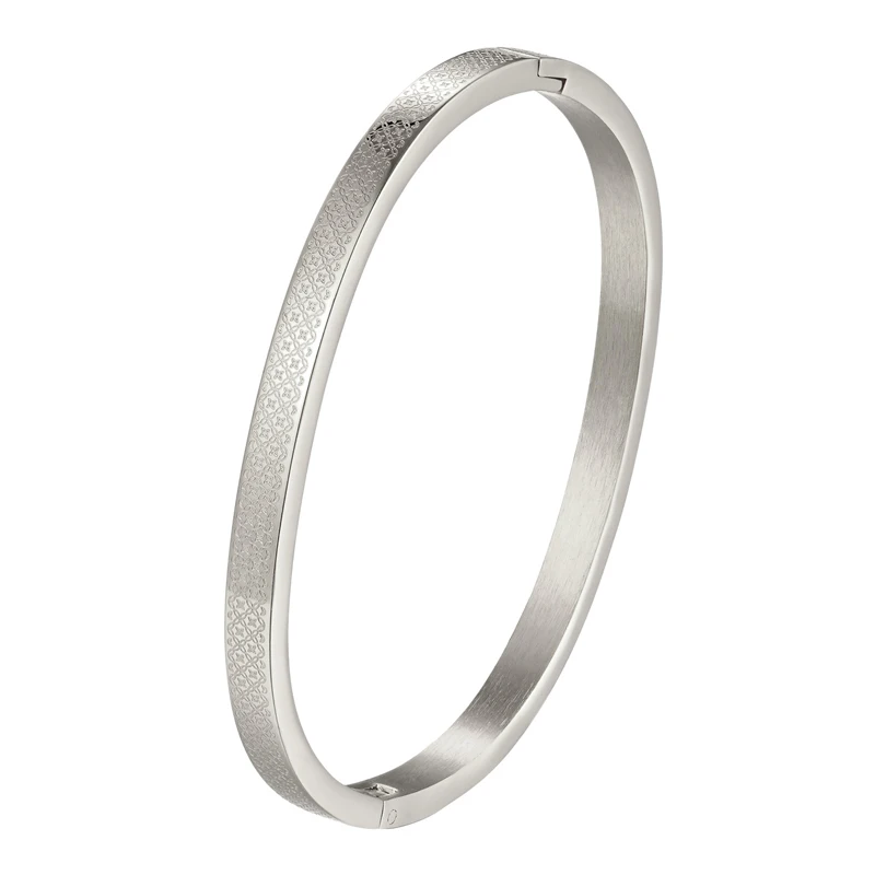 Diameter 5cm And 5.8cm Bangle For Women Kid Stainless Steel Small Flower Gold Color Bracelet Jewelry Low Price Wholesale