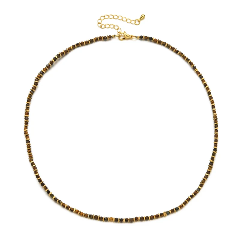 ZMZY Vintage Unique New Natural Stones Simple Choker Necklaces Women Beaded Collar Necklace Designer Jewelry Bijoux