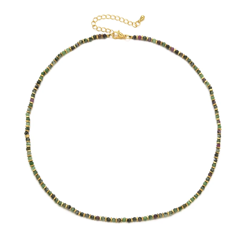 ZMZY Vintage Unique New Natural Stones Simple Choker Necklaces Women Beaded Collar Necklace Designer Jewelry Bijoux