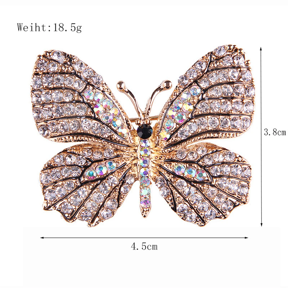 Fashion Pearl and Rhinestone Brooches for Women Baroque Trendy Butterfly Pins Clothes Accessories Wedding Gifts
