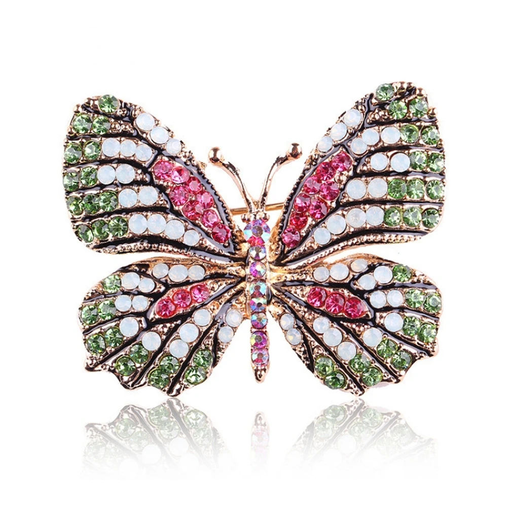 Fashion Pearl and Rhinestone Brooches for Women Baroque Trendy Butterfly Pins Clothes Accessories Wedding Gifts