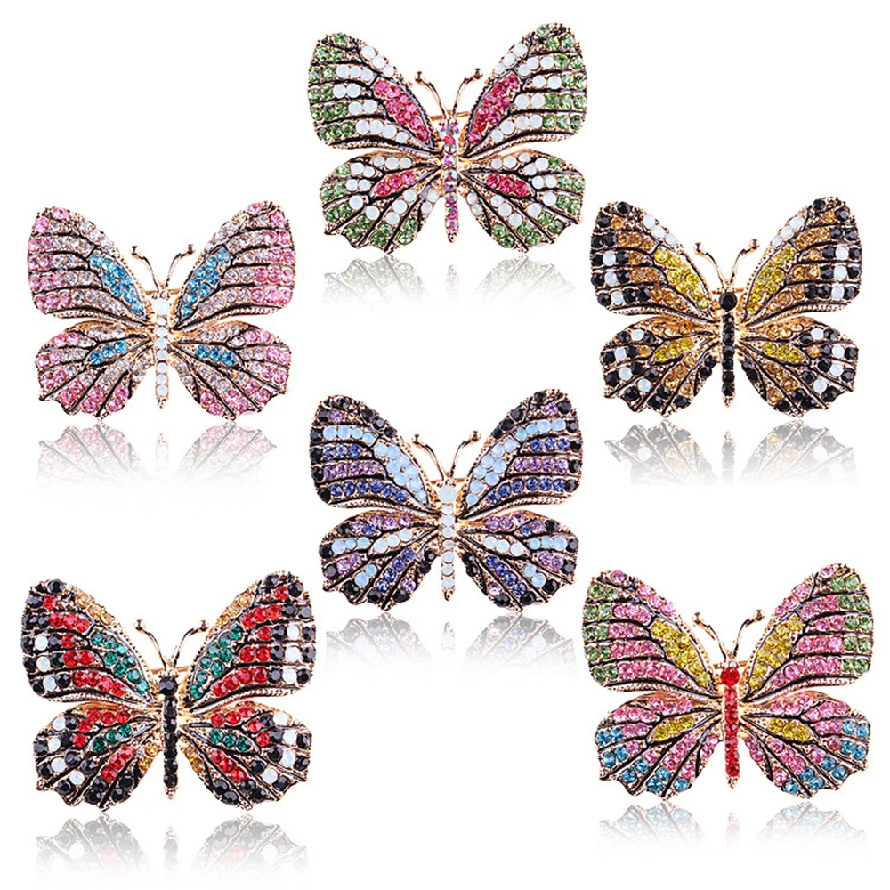 Fashion Pearl and Rhinestone Brooches for Women Baroque Trendy Butterfly Pins Clothes Accessories Wedding Gifts