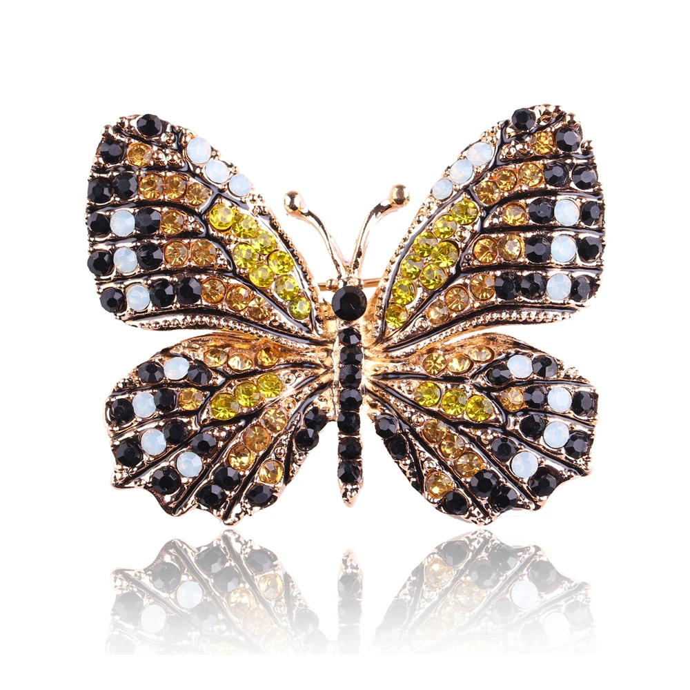 Fashion Pearl and Rhinestone Brooches for Women Baroque Trendy Butterfly Pins Clothes Accessories Wedding Gifts