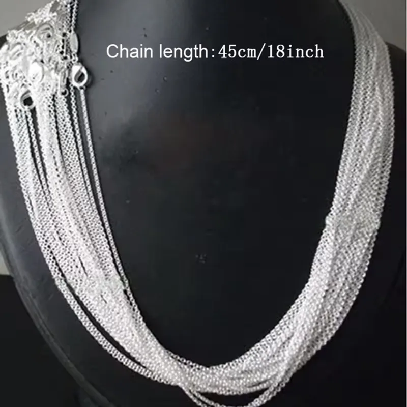 Wholesale 925 Sterling Silver 5 Pieces/Lot 16/18/20/22/24/inch 1.mm O-Chain Necklace For Men Women Fashion Jewelry