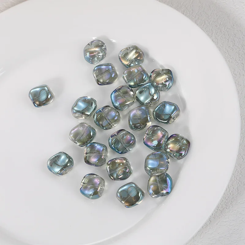 20PCS 11mm Corrugated AB Shiny Glass Beads For DIY Bracelet Accessory Earrings Jewelry Making Supplies Irregular Crystal Beads