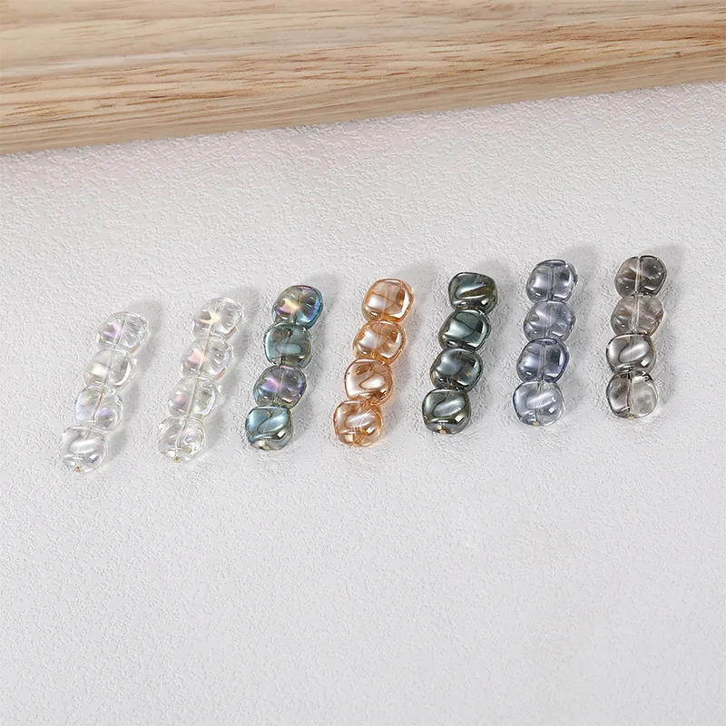 20PCS 11mm Corrugated AB Shiny Glass Beads For DIY Bracelet Accessory Earrings Jewelry Making Supplies Irregular Crystal Beads