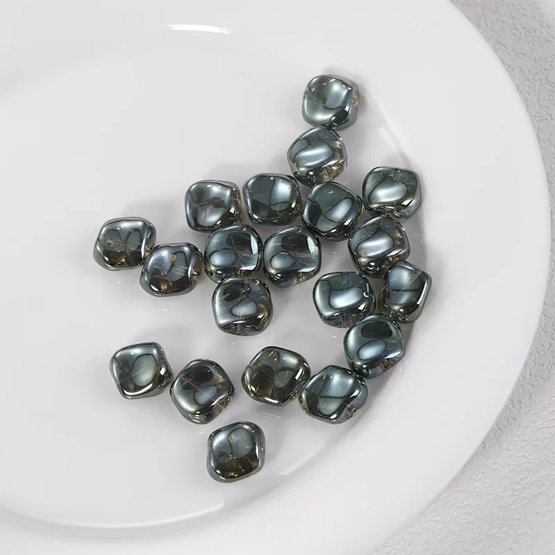 20PCS 11mm Corrugated AB Shiny Glass Beads For DIY Bracelet Accessory Earrings Jewelry Making Supplies Irregular Crystal Beads