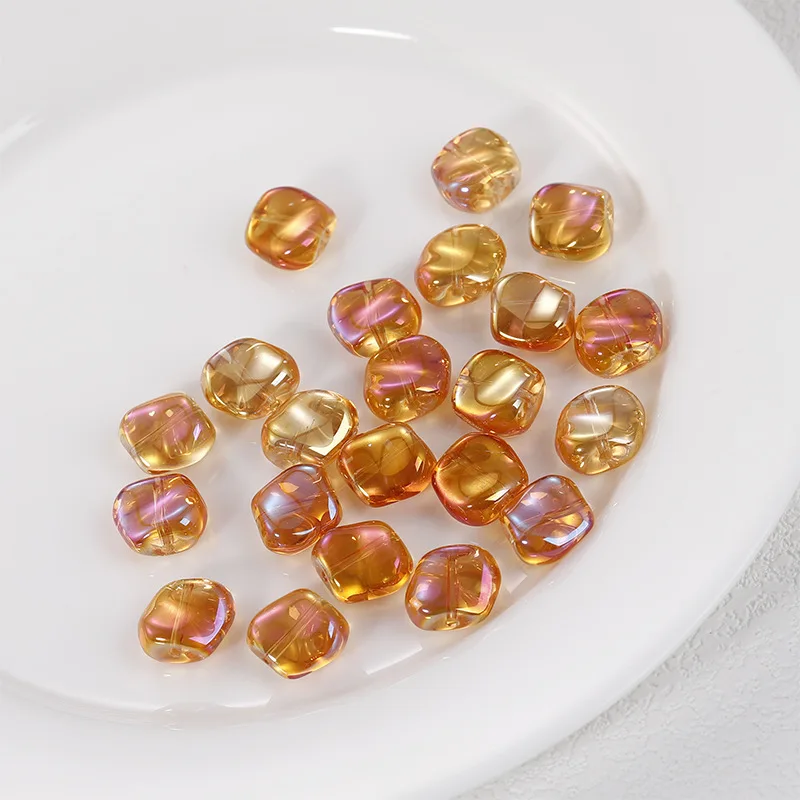 20PCS 11mm Corrugated AB Shiny Glass Beads For DIY Bracelet Accessory Earrings Jewelry Making Supplies Irregular Crystal Beads