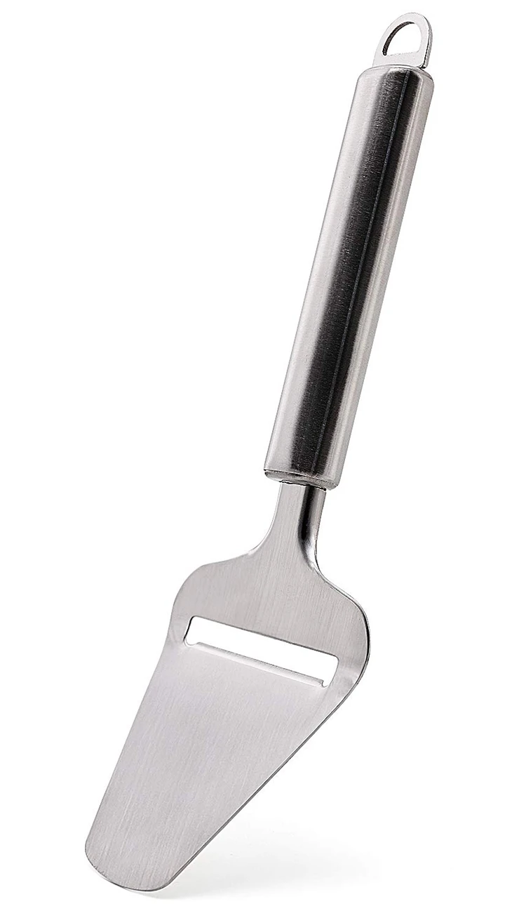 LMETJMA Stainless Steel Cheese Slicer Heavy Duty Plane Cheese Cutter Non-Stick Cheese Slicer Knife Server KC0331