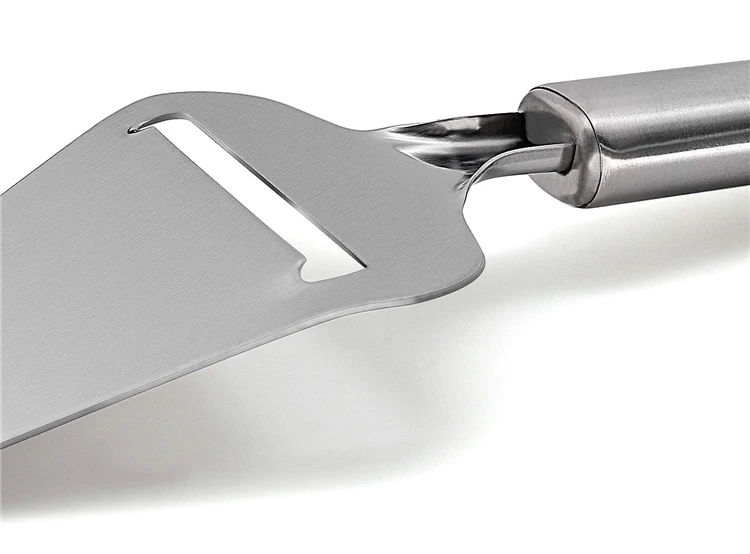 LMETJMA Stainless Steel Cheese Slicer Heavy Duty Plane Cheese Cutter Non-Stick Cheese Slicer Knife Server KC0331
