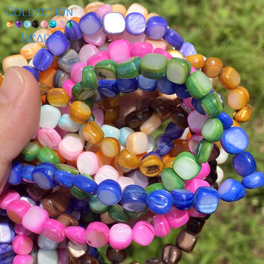 Natural Colorful Shell Beads Irregular Seashell Mother Of Pearl Beads For Jewelry Making DIY Bracelet Necklace Accessories 16"