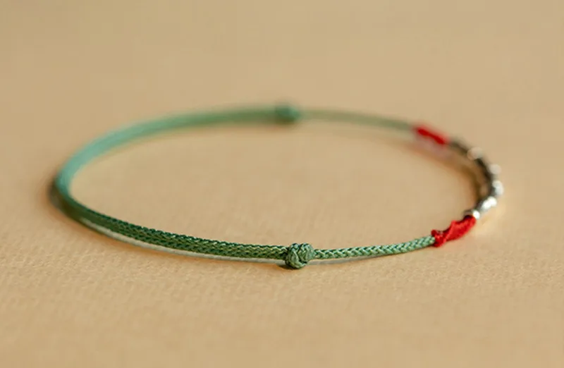 Handmade Silver Color Bracelet Lucky Bamboo Bangle Women Men Lovers' Best Friends Lucky Bracelet Anklet Size Adjust Drop Shippin